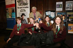 The winning team, from Litcham School, with host Alec Williams